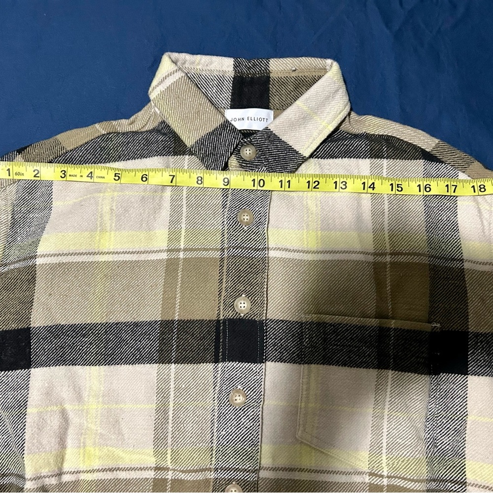 John Elliott Hemi Oversized Flannel Shirt in Cinder Cyclone Sz 0 XS - Picture 9 of 9